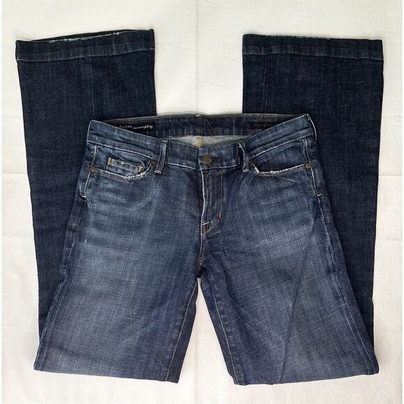 Citizens Of Humanity Blue Jeans Womens Sz 31 Faye Stretch Low Rise WIDE Leg - Picture 5 of 14